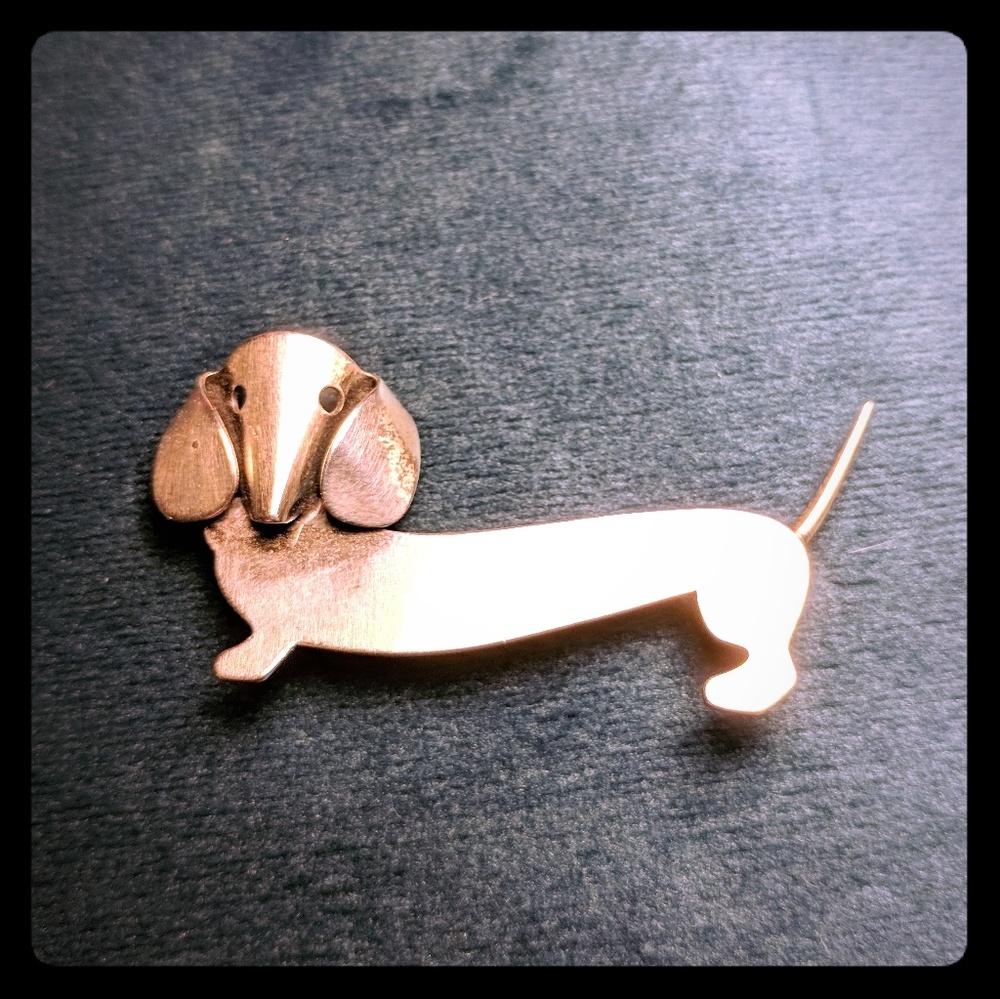 VTG Sterling Silver Dachshund Pin
